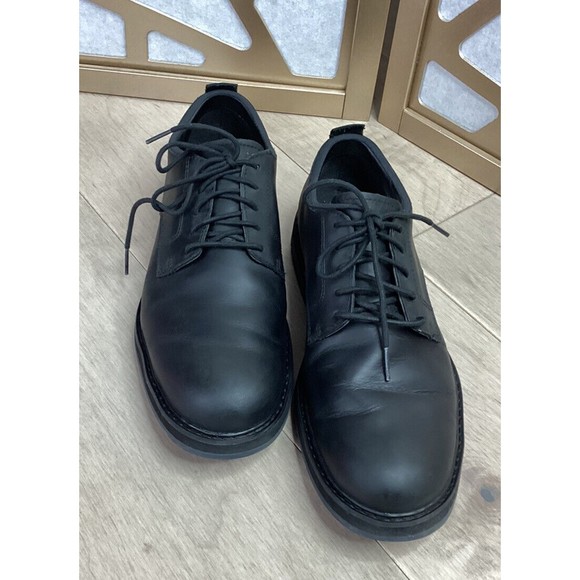 Timberland Squall Canyon Plain Toe Waterproof Oxford  Black Leather Men 9 Shoes main image 4